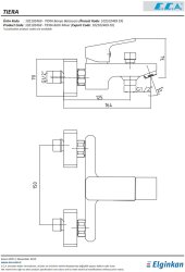 Eca Tiera Altın Görünümlü Kireç Kırıcı 102102469A Banyo Bataryası - Thumbnail