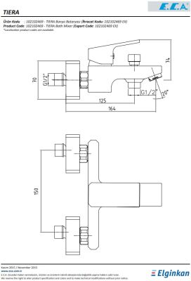 Eca Tiera Altın Görünümlü Kireç Kırıcı 102102469A Banyo Bataryası