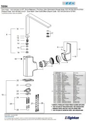 Eca Tiera Altın Görünümlü Kireç Kırıcılı Tasarruflu Eviye Batarya - Thumbnail