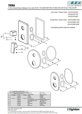 Eca Tiera Krom Ankastre Banyo/Duş 2 Yollu Sıva Üstü 102167235-KDE