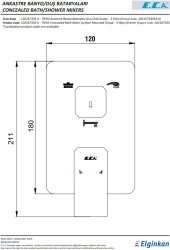 Eca Tiera Krom Ankastre Banyo/Duş 3 Yollu Sıva Üstü 102167335-K - Thumbnail
