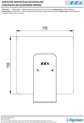 Eca Tiera Krom Ankastre Duş Bataryası Sıva Üstü Grubu 102167105-K
