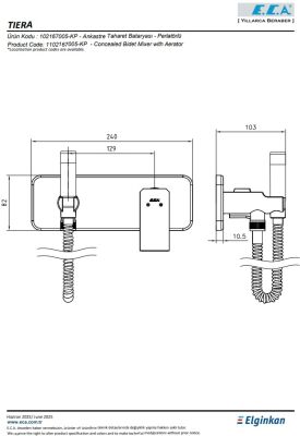 Eca Tiera Krom Ank. Taharet Bat Sıva Üstü Perlatörlü 102167005-KP