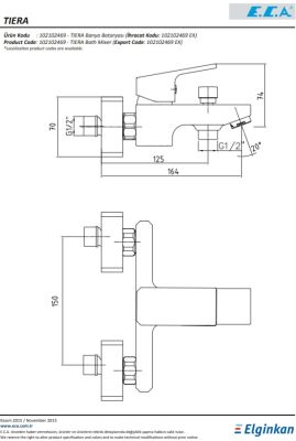 Eca Tiera Krom Renkli Kireç Kırıcılı 102102469 Banyo Bataryası