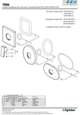 Eca Tiera Mat Siyah Ank. Duş Batarya Sıva Üstü Grup 102167105C1-K
