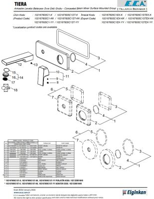 Eca Tiera Mat Siyah Ank Lav Bat Sıva Ü. Çift Rozet 102167605C1-KK