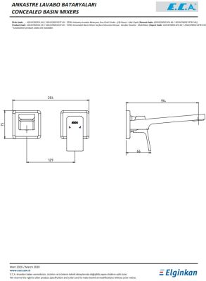 Eca Tiera Mat Siyah Ank Lav Bat Sıva Ü. Çift Rozet 102167605C1-KK