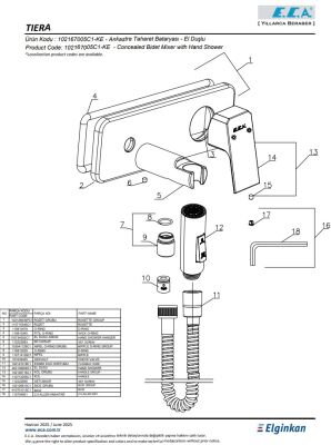 Eca Tiera Mat Siyah Ank Taharet Bat S. Üstü El Duş 102167005C1-KE