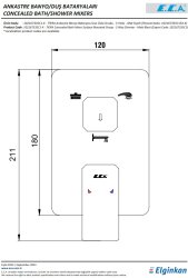 Eca Tiera Mat Siyah Ankastre Banyo/Duş 3 Yollu S.Ü. 102167335C1-K - Thumbnail