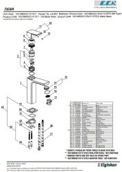 Eca Tiera Mat Siyah Kireç Kırıc Sabit Yüksek Tip Lavabo Bataryası - Thumbnail