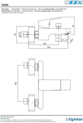Eca Tiera Mat Siyah Renk Kireç Kırıcı 102102469C1 Banyo Bataryası