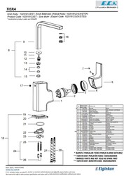 Eca Tiera (Paslanmaz Çelik Görünümlü) Tasarruflu Eviye Bataryası - Thumbnail