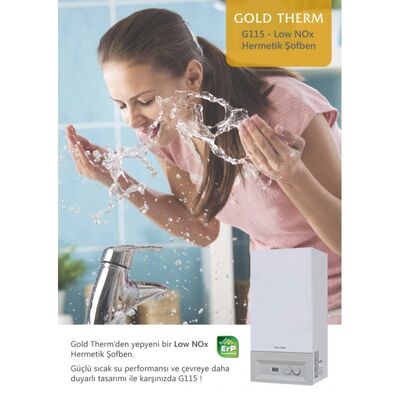 Gold Therm (Baca Dahil) G115 11,5 Lt. Doğalgazlı Hermetik Şofben