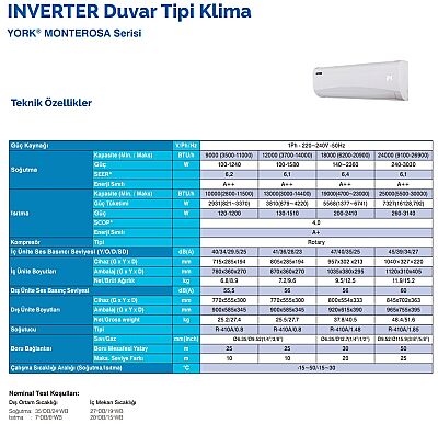 York Monterosa YHKF24YEEBMJO-X 24000 Btu R410A A++ İnverter Klima - 6